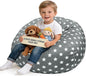 Lukeight Stuffed Animals Storage Bean Bag Chair Cover by Lukeight