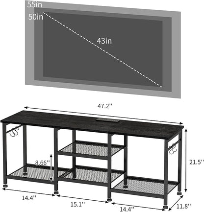 YGEOMER Black Entertainment Stand - Image 3