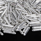 Twisweet Silver Rods Sprinkles, Edible Sugar Sprinkles for Cake Decorating, Candy Rods for Baking Cake Topper Ice Cream Cupcake Cookie Donut Decorations, Wedding Valentines Birthday Party Christmas Easter Supplies (130g/4.58oz)