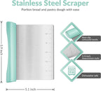 Rainspire Bench Scraper, Stainless Steel Dough Scraper, Pastry Scraper, Pizza and Dough Cutter Multi-Purpose Scraper/Chopper, Pizza Cutter Food Chopper Baking Supplies Kitchen Gadgets, Mint Green