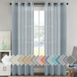 H.VERSAILTEX Linen Semi Sheer Curtains 96 inches Long Pair Set Linen Textured by HVERSAILTEX