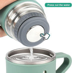 Stainless Steel Thermo 500ml/16.9oz Vacuum Insulated Bottle with Cup for Coffee Hot drink and Cold drink water flask.(Green,Single)