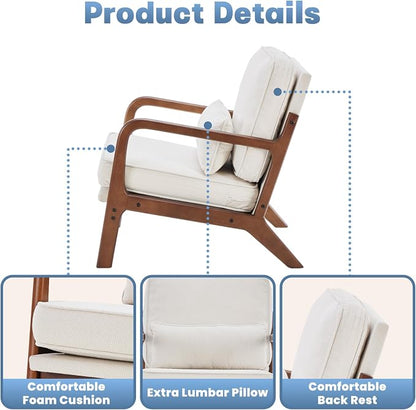 DUMOS Mid Century Modern Chair Set of 2, Accent Chair - Image 4