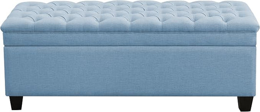 WUTUTUEE 51" Fabric Storage Ottoman Bench, Upholstered Rectangle End of Bed by WUTUTUEE