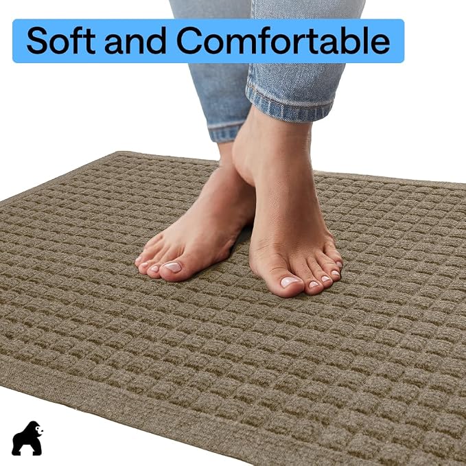 GORILLA GRIP® Ultra Absorbent Front Door Mat Outside Entrance 72x24, Traps Dirt - Image 7