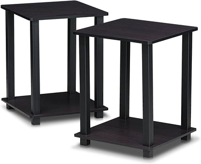 Furinno SIMPLISTIC Side Table Set of 2, 2-Tier Square Modern End Table by Furinno-FitsYourSpaceFitsYourBudget