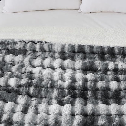 60x80 Inches Ultra-Soft Fuzzy Faux Fur Plush Twin Size Blanket - Image 4