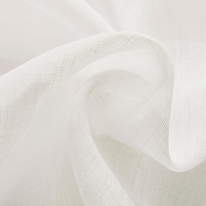 Joydeco Sheer Curtains 72 Inches Long, Cream Curtains - Image 8