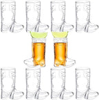 2 Ounce Cowboy Boot Shot Glasses | 10pcs Pack Double Ounce Plastic Shot Glass | Western Boot Shot Glasses for Parties | Bachelor Bachelorette Cowboy Parties | 4th of July Shot Glasses