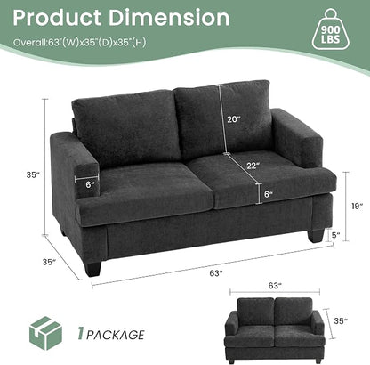 YOUDENOVA Sofa, 3 Piece Set Comfy Sofa, Loveseat & 2 3-Seater Couch - Image 2