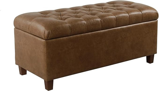 Homepop Home Decor | Button Tufted Storage Bench | Ottoman Bench by HomePop