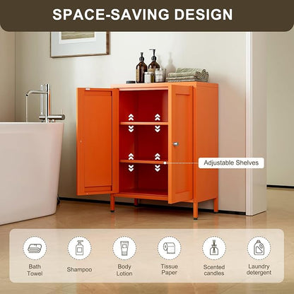Bevivog Small Bathroom Storage Cabinet, Small Locker Cabinet Sideboard - Image 4