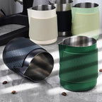 IKAPE Espresso Milk Pitcher, 15.04/450ml Milk Frothing Jug without Handle, Espresso Steaming Pitcher with Sharp Spout for Espresso Barista Tool(green)