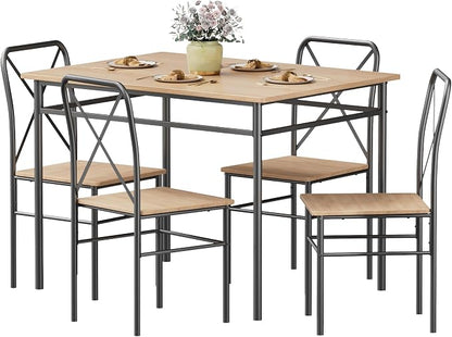 VECELO Dining Table Set for 4, 5-Piece Wood Kitchen Table - Image 8