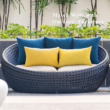 MIULEE Pack of 2 Decorative Outdoor Solid Waterproof Throw Pillow Covers Faux - Image 6