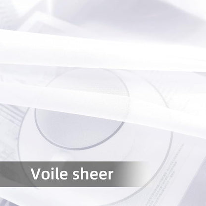 SpaceDresser Sheer Voile Window Treatment Rod Pocket Curtain Panels - Image 7