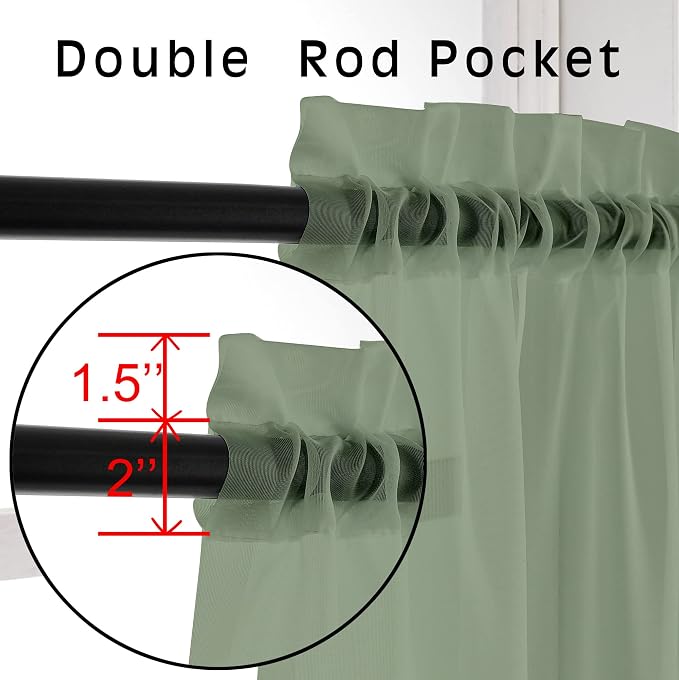 2 Pieces Bedroom Curtains 96" Length - Image 4
