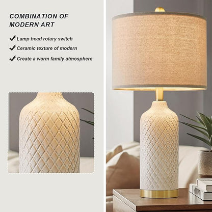 G-SAFAVA 24.25" Table Lamps Set of 2 Modern Ceramic Lamps - Image 3