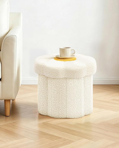 B FSOBEIIALEO Storage Ottoman Foldable, Sunflower Shaped Small Footrest - Image 7