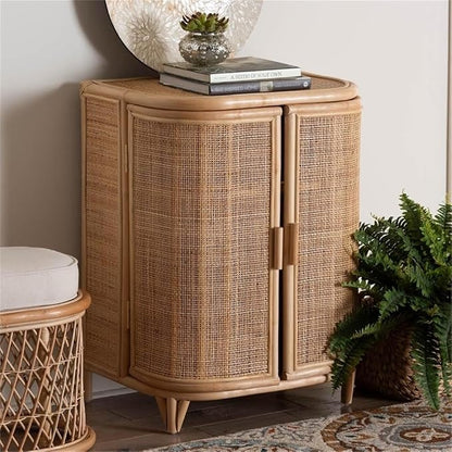 bali & pari Yanka Bohemian Natural Rattan Storage Cabinet - Image 2