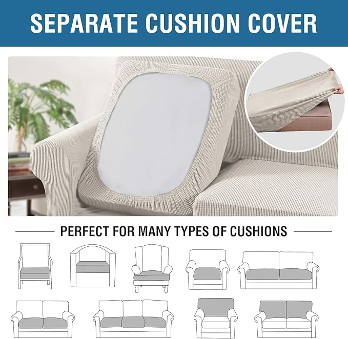 H.VERSAILTEX 4 Piece Stretch Sofa Covers - Image 5