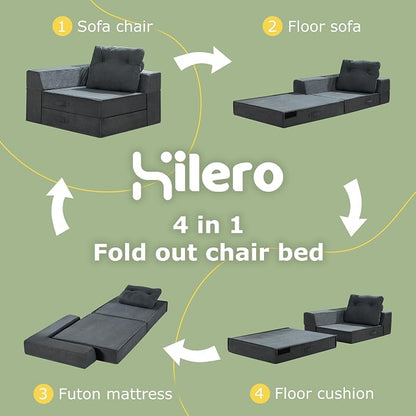 Folding Sofa Bed, 4 in 1 Convertible Sleeper Chair - Image 4