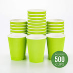 Restaurantware-12 Ounce Disposable Coffee Cups, 500 Ripple Wall Hot Cups For Coffee - Lids Sold Separately, Rolled Rim, Green Paper Insulated Coffee Cups, For Hot Coffee, Tea, And More