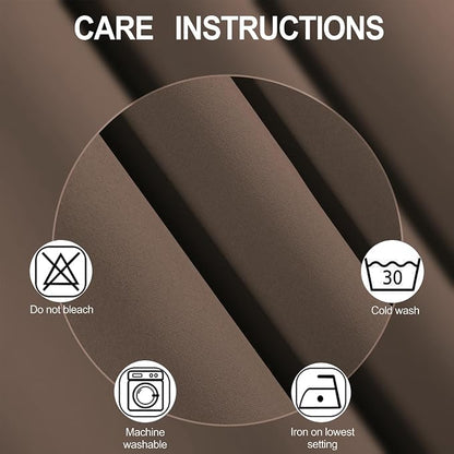 Blackout Curtains 66 x 72 Inch Long Chocolate Curtains Set of 2 Panels Room - Image 4