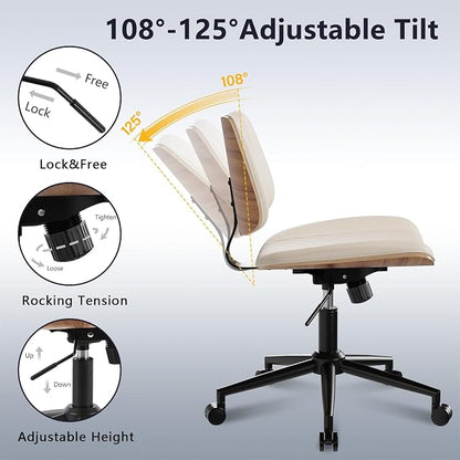 Modern Armless Office Chair - Image 4