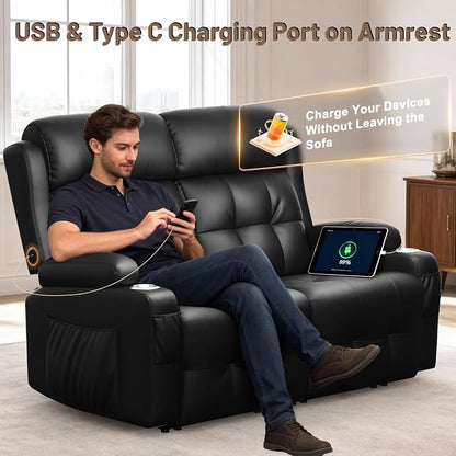 Power Loveseat Recliner with 2-Point Graphene Heat & Massage, Under-Seat - Image 5