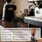 Coffee Tamper Base, Compatible with Ninja Espresso Es601 Anti-Slip Coffee Tamper Base for Ninja Handheld Support Stand Improves Stability Accessories (Black)