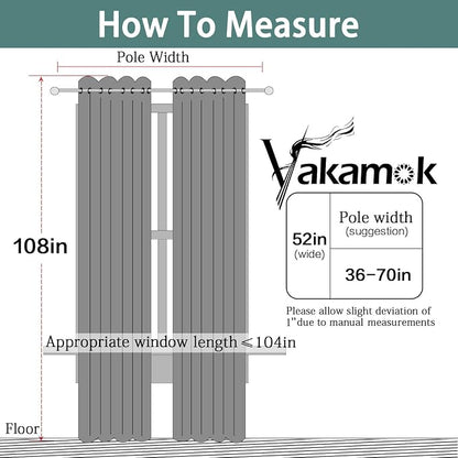 Yakamok Grey Blackout Curtains 108 Inches Long - Image 7