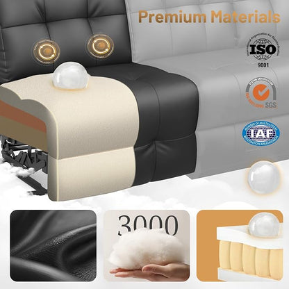 3-Seater Loveseat Recliner Sofa, Home Theater Seating Reclining Couch - Image 9