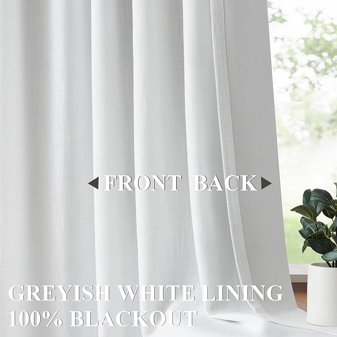 Vision Home White Pinch Pleated Full Blackout Curtains 60 inch Wide Thermal - Image 8