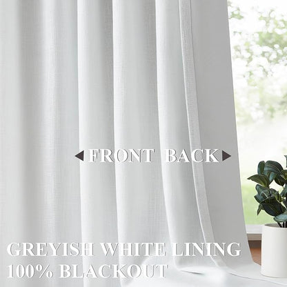 Vision Home White Pinch Pleated Full Blackout Curtains 60 inch Wide Thermal - Image 4