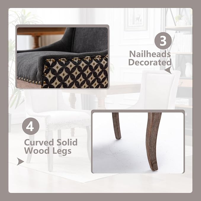 Modern Dining Chairs Set of 2, High Back Dining Chairs Side Chairs - Image 6