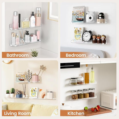 SpaceWhisper Floating Shelves for Wall, Living Room, Display Hanging Shelf - Image 5