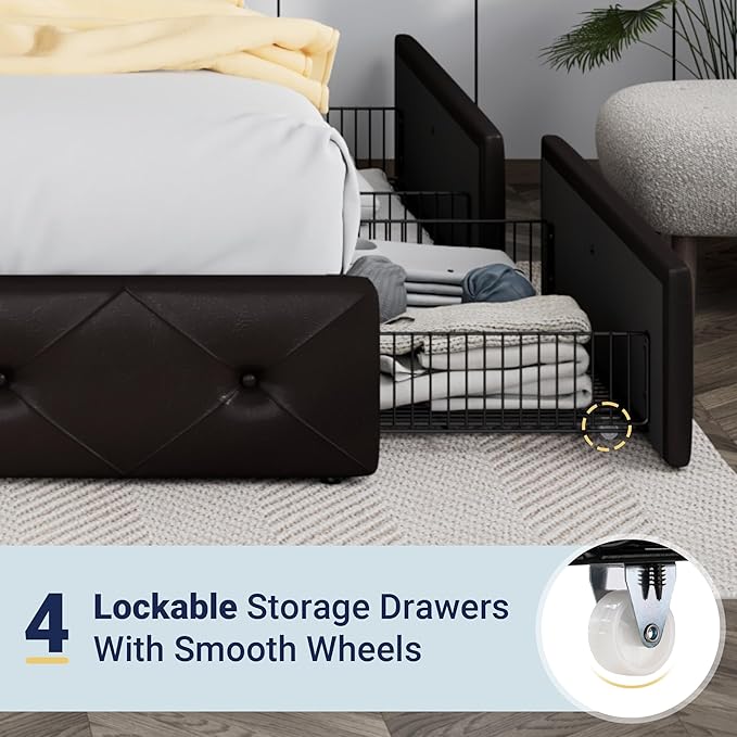 Allewie Upholstered Full Size Platform Bed Frame - Image 5