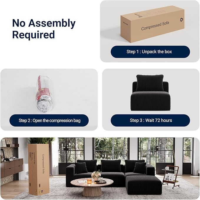Avenco 106” L-Shaped Modular Sectional Sofa Couch - Image 5