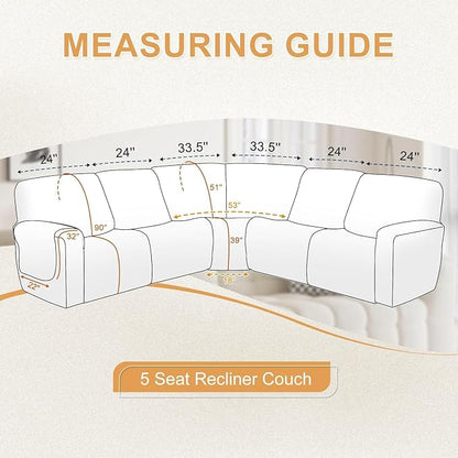 HDCAXKJ 100% Waterproof Reclining Sectional Couch Covers L Shape Recliner Sofa - Image 2