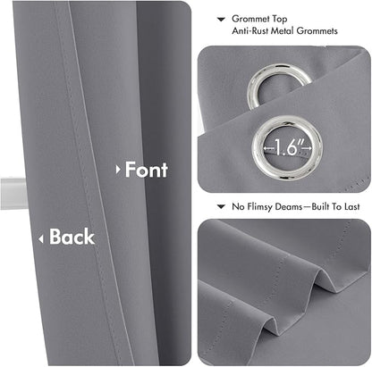 MIULEE Blackout Curtains for Bedroom 2 Panels 40 x 54 Inch Long Light Gray | - Image 4