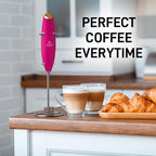 Zulay Kitchen Patented Tornado Triple Whisk Milk Frother with 4 Duracell Batteries – Handheld Foam Maker for Coffee, Lattes, Matcha & Hot Chocolate – Rich, Creamy Froth in Seconds