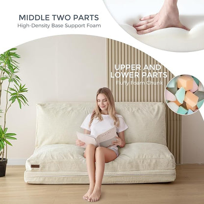MAXYOYO Folding Sofa Bed, Extra Thick and Long Floor Sofa Convertible Sleeper - Image 3