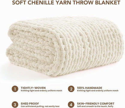L'AGRATY Chunky Knit Throw Blanket - Image 3
