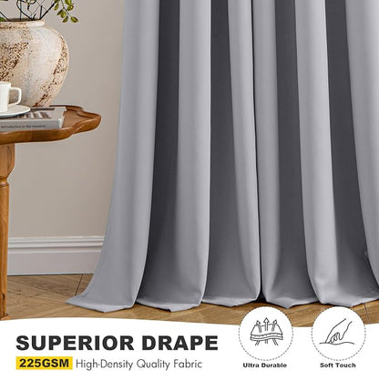 MIULEE Blackout Curtains for Bedroom 2 Panels 40 x 45 Inch Long Light Grey | - Image 5