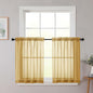 Gold Kitchen Curtains 30 Inch Length Tier 2 PCS, Solid Soft Airy Half Curtains by WelvetBLK