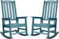 Psilvam Oversized Outdoor Rocking Chair Set of 2, HDPE Porch Rocker by PsilvamGardenFurniture
