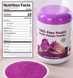 Purple Sweet Potato Powder 24oz (680g) - Natural Food Coloring for Baking, Drinks & Smoothies｜Ube/Purple Yam Alternative, Non-GMO, Gluten-Free, Resealable Fresh Pack