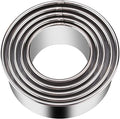 5 Pieces Biscuit Cookie Cutters Set,Stainless Steel Circle Round Cookie Biscuit Cutters in Graduated Sizes Shape Molds for Pastries Doughs Doughnuts