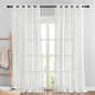 NICETOWN Semi Sheer White Linen Curtains 96 inches Long 2 Panels, Grommet Linen by NICETOWN